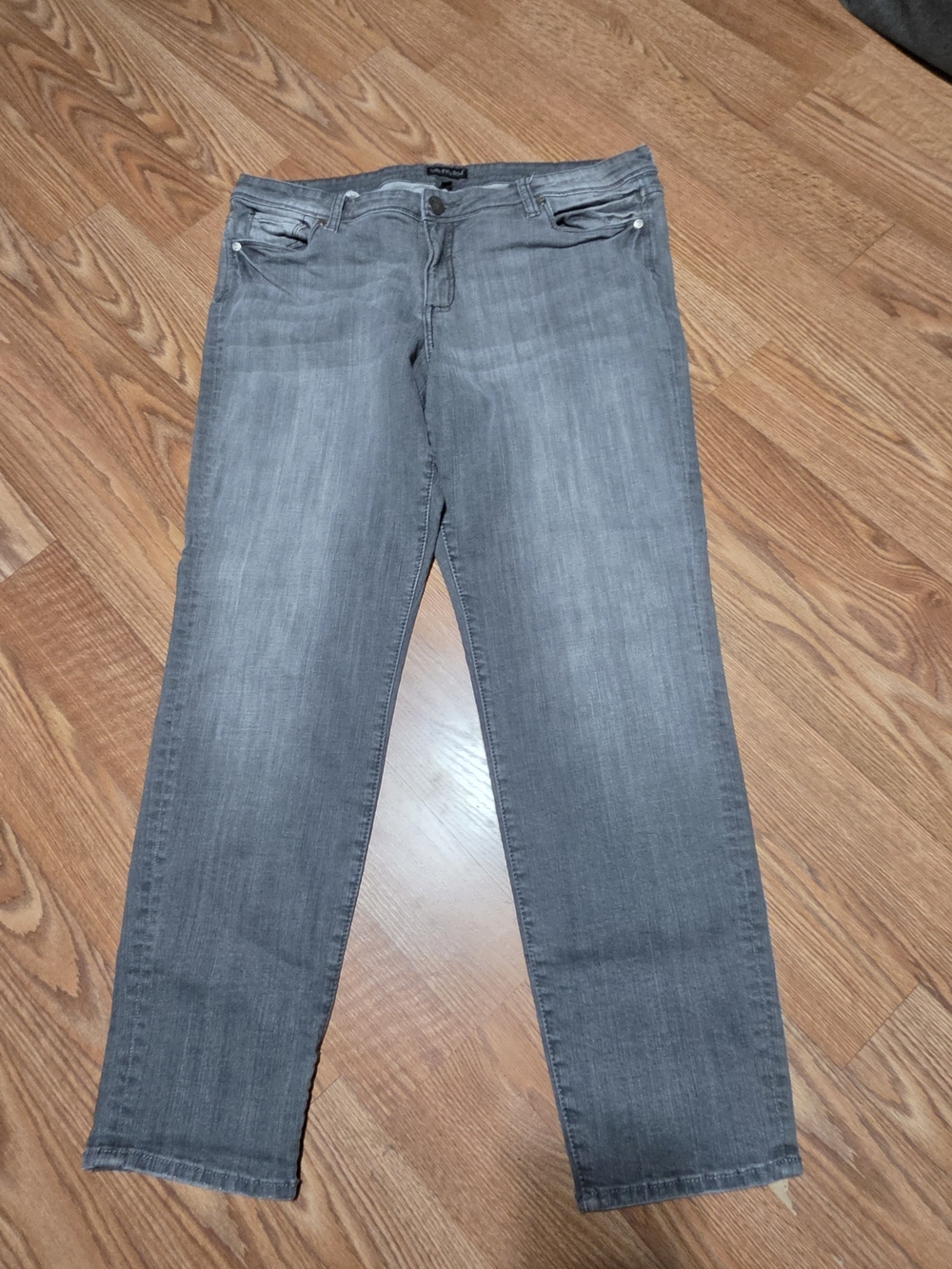 See Thru Soul Womens Gray Slim Straight Jeans